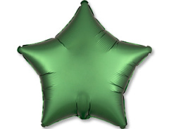 A Шар (19"/48 см) Звезда, Emerald, Сатин, 1 шт.